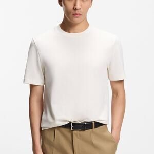Hugo Boss Men's Bubble Structure T Shirt Cotton White Size L